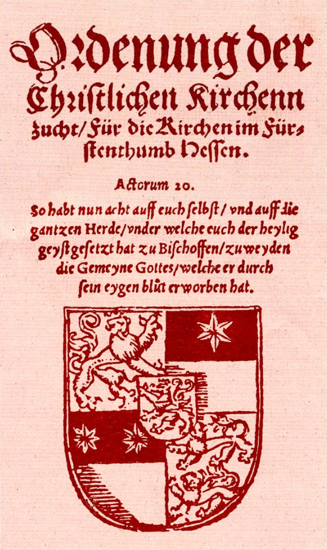 Titelblatt der Ziegenhainer Kirchenzuchtordnung